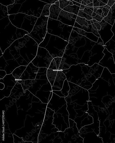 Nicholasville Kentucky Map, Detailed Dark Map of Nicholasville Kentucky photo