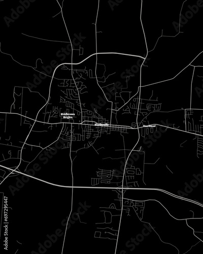Shelbyville Kentucky Map, Detailed Dark Map of Shelbyville Kentucky photo
