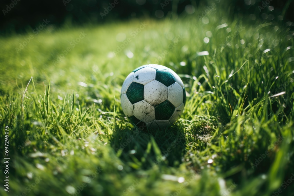 Soccer ball on green grass