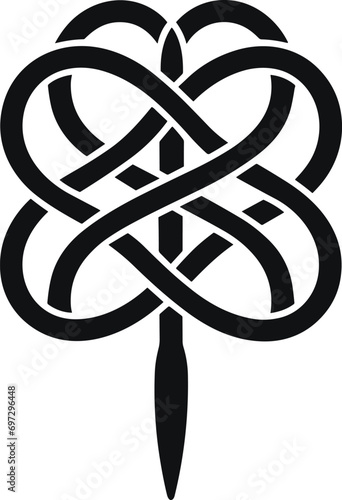 Abstract Crochet and Knotwork Vector for Modern Embroidery and Artistic Projects