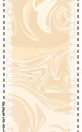 白色のマーブル模様とレースのフレーム