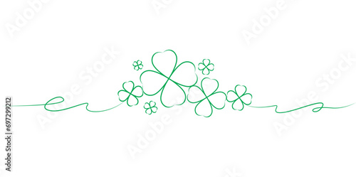 Clover with clover leaves icon in line art style