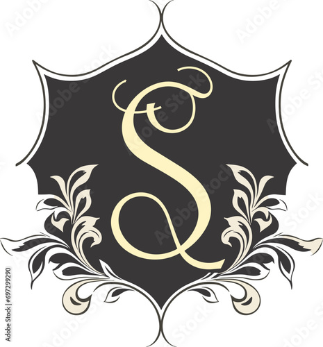 Elegant Monogram Vector for Embroidery Service Logos and Personalized Branding photo