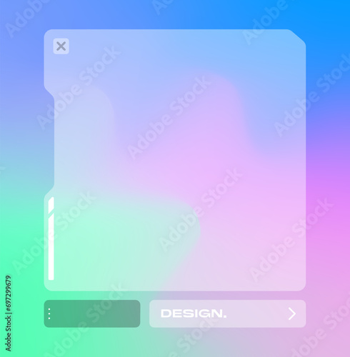 Futuristic square gradient background. Pop up window vector illustration.