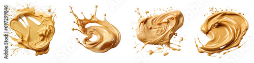 Creamy peanut butter splash Hyperrealistic Highly Detailed Isolated On Transparent Background Png File