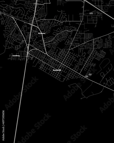 Mandeville Louisiana Map, Detailed Dark Map of Mandeville Louisiana photo
