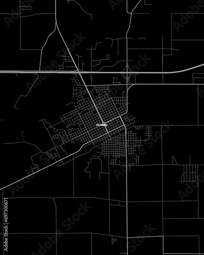 Crowley Louisiana Map, Detailed Dark Map of Crowley Louisiana photo
