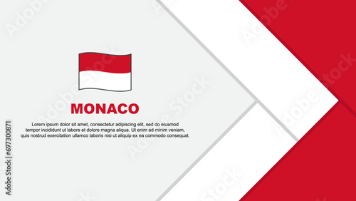 Monaco Flag Abstract Background Design Template. Monaco Independence Day Banner Cartoon Vector Illustration. Monaco Cartoon