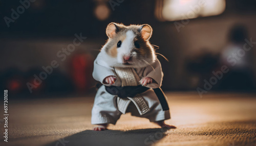 Adorable Fluffy Karateka Hamster Strikes a Cute Pose