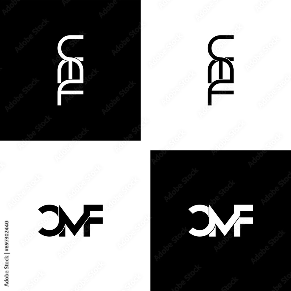 cmf initial letter monogram logo design set