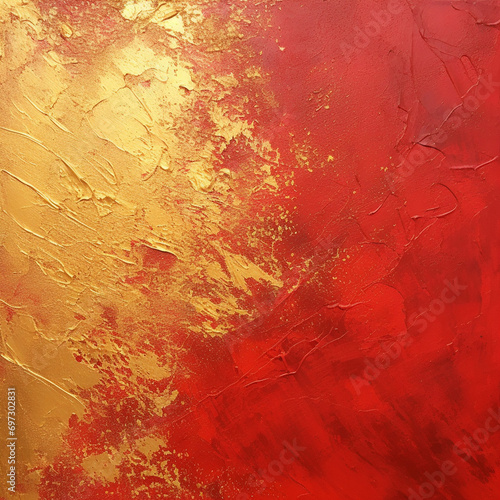 Acryl paint red with gold and yellow. Ai generated