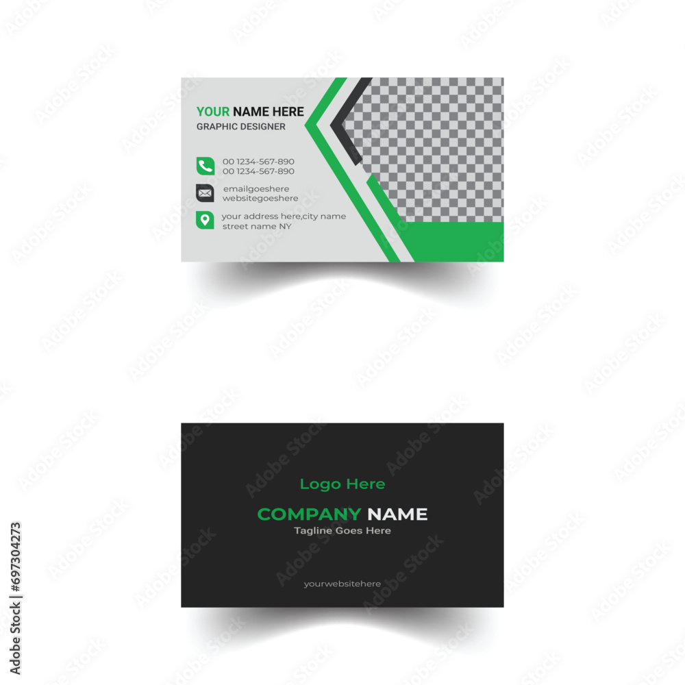 Obraz premium Simple, business, card, design, template, vector, layout, icon, presentation, green, modern, concept, background, abstract, creative, illustration, corporate, web, new, element, concept