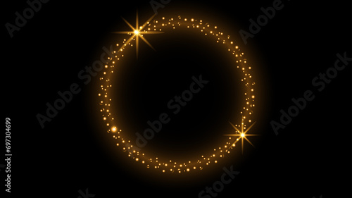 Circle illustration in gold style and place for your text