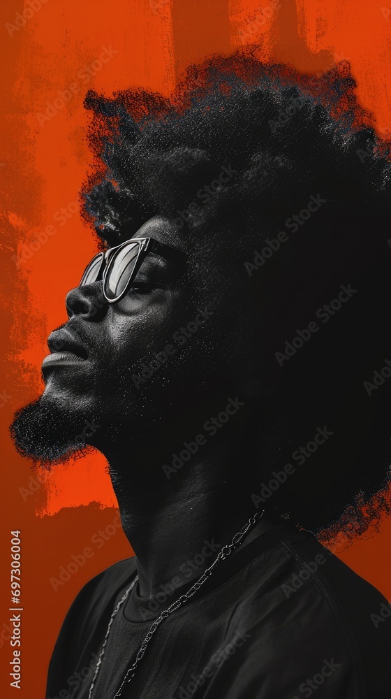 A black Afro man image illustration