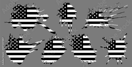 blood splash grunge usa flag, grunge USA flag set vector, grunge, flag, silhouette, independence, July, 4th of July, 4th July, flag silhouette