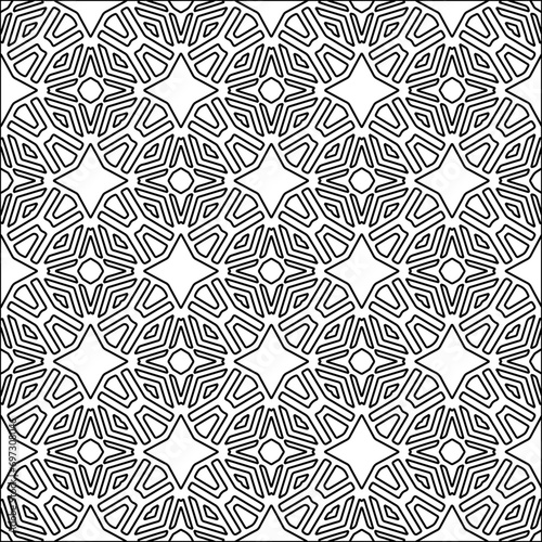 Abstract shapes from lines. Vector graphics for design. Black and white color. Simple pattern.