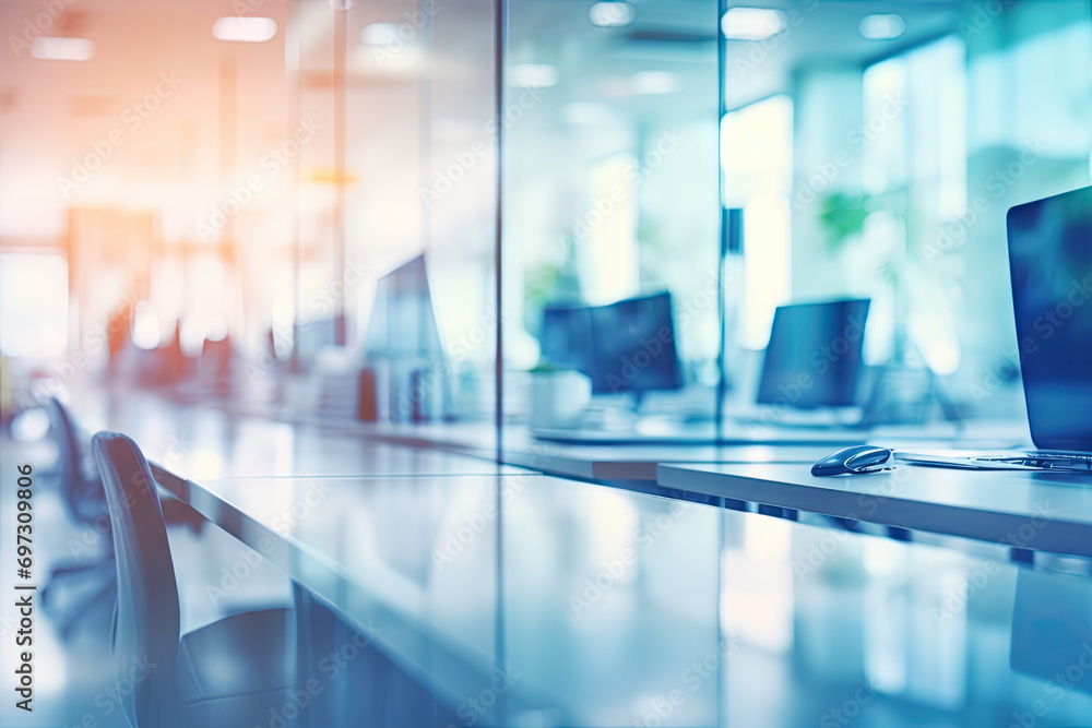 Table Top And Blur Building Of The Background. Business Concept Table Top And Blur Building Of The Background. Business Concept