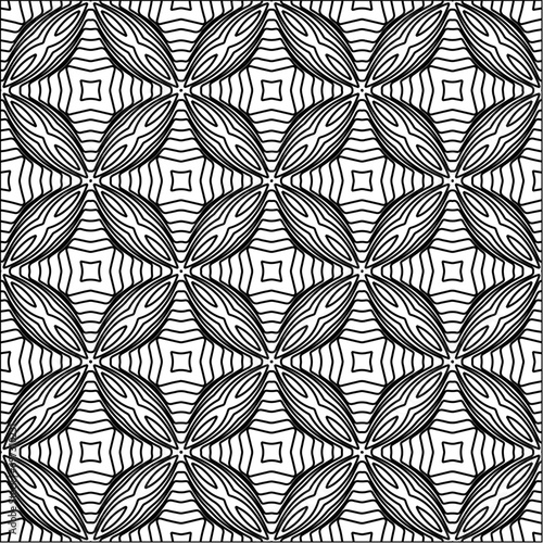 Abstract shapes from lines. Vector graphics for design. Black and white color. Simple pattern. © t2k4