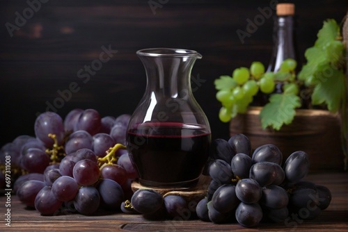 still life with grapes and wine