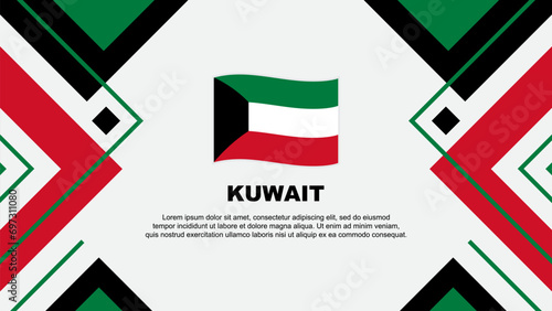 Kuwait Flag Abstract Background Design Template. Kuwait Independence Day Banner Wallpaper Vector Illustration. Kuwait Illustration