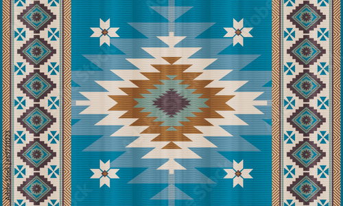 American ethnic native pattern.Traditional Navajo,Aztec,Apache,Southwest and Mexican style fabric pattern.Abstract vector motifs pattern.Design for fabric,clothing,blanket,carpet,woven,wrap,decoration