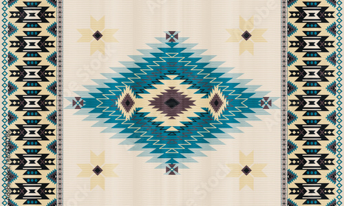 American ethnic native pattern.Traditional Navajo,Aztec,Apache,Southwest and Mexican style fabric pattern.Abstract vector motifs pattern.Design for fabric,clothing,blanket,carpet,woven,wrap,decoration