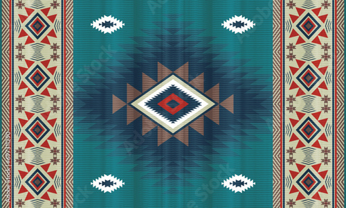 American ethnic native pattern.Traditional Navajo,Aztec,Apache,Southwest and Mexican style fabric pattern.Abstract vector motifs pattern.Design for fabric,clothing,blanket,carpet,woven,wrap,decoration