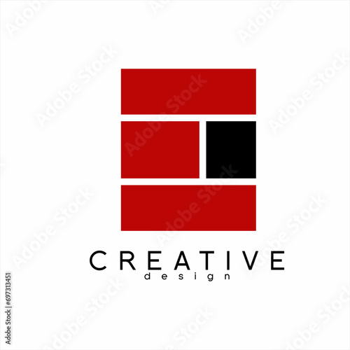 Free Download Brick wall logo design with letter E concept. - GFXLoad