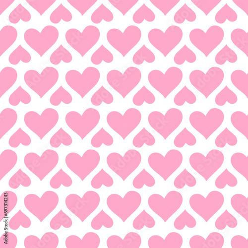 Soft pink heart shape  love symbol  seamless pattern design template