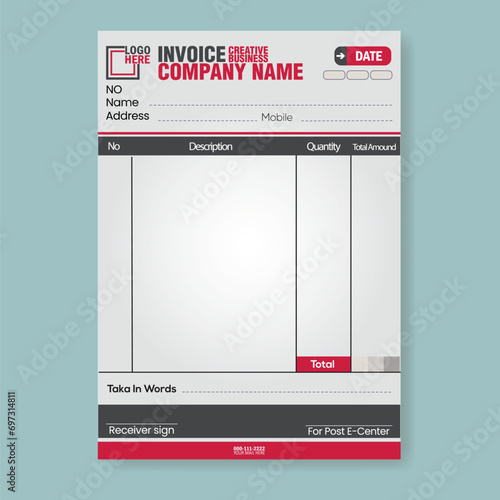 Business payment Cash memo invoice vector template design