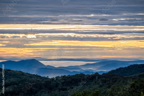 Misty hills from Karisimbi volcano, Rwanda photo