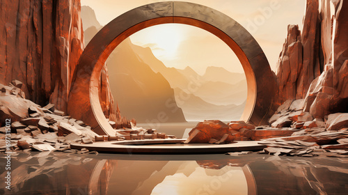  a circular hole in rock covered with water