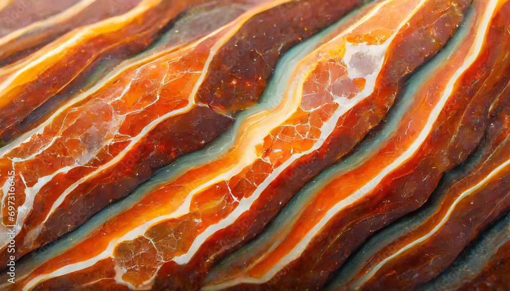 Obraz premium Jaspis, piękny kamień szlachetny, o pomarańczowej barwie i ciekawej strukturze, tekstura kafelkowa, tło, generative ai