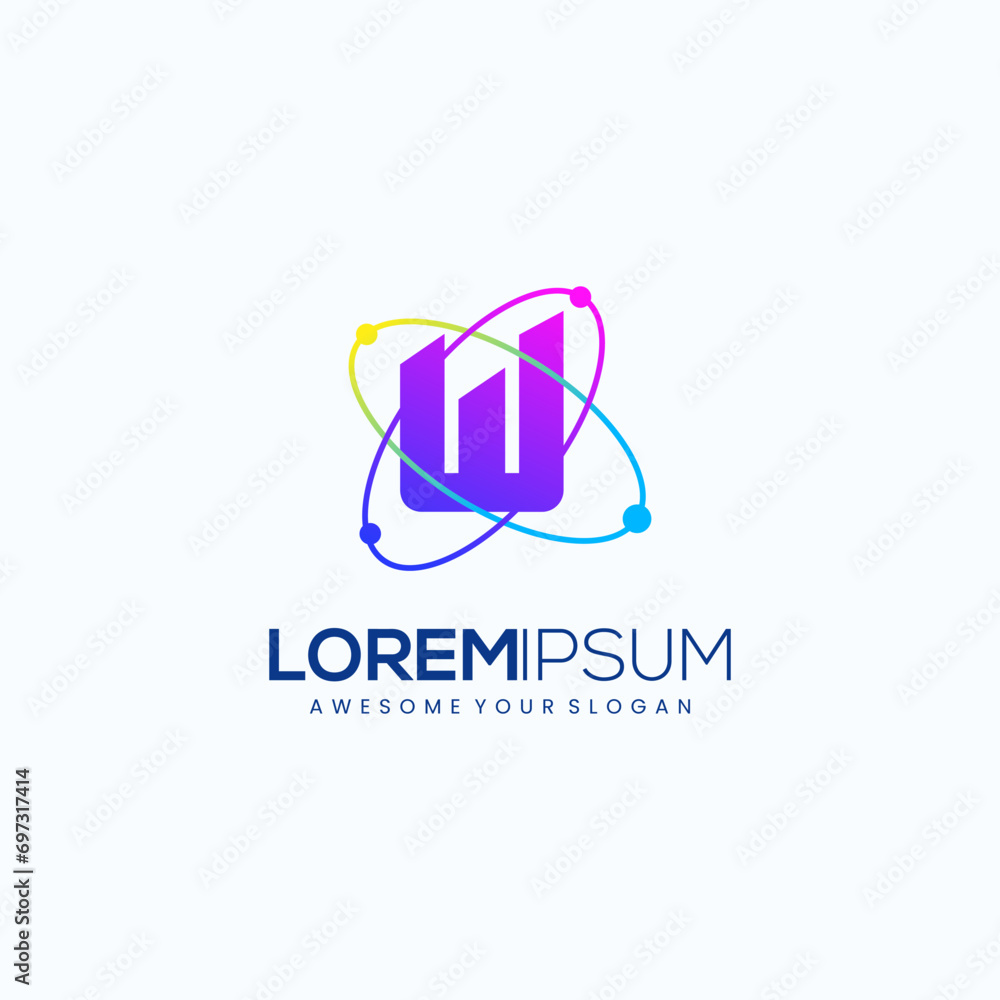 Abstract Letter W Orbit Logo Design Vector Image Abstract Letter W Orbit Logo Design Vector Image