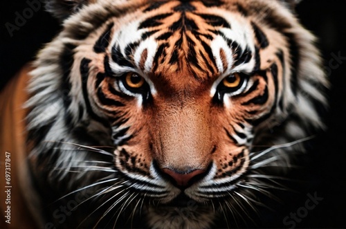 tiger on black background