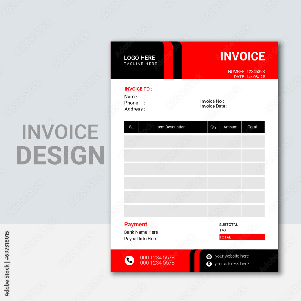 creative invoice design template clean concept simply design. creative invoice design template clean concept simply design.