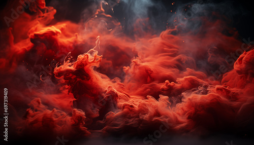 red fire and smoke background © lichaoshu