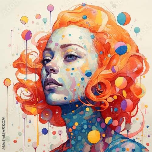 rory ian harrison drawing art, drawing by rory ian harrison, in the style of colorful compositions, confetti-like dots, emotive surreal character studies, fluid lines and curves, mars ravelo, conceptu photo