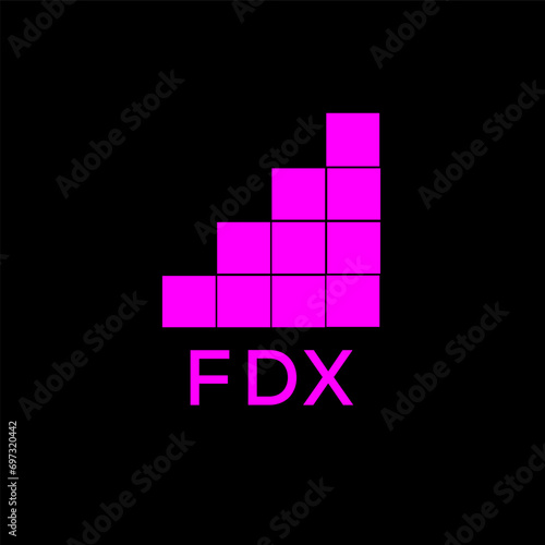 FDX Letter logo design template vector. FDX Business abstract connection vector logo. FDX icon circle logotype.
 photo