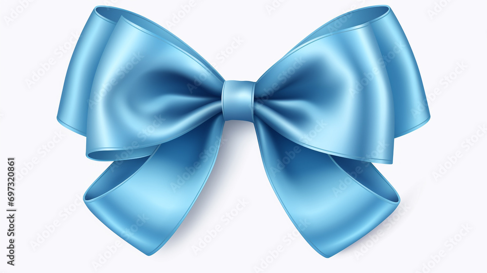 Blue gift bow for decorating gifts and cards. Ribbon. illustration, white background Blue gift bow for decorating gifts and cards. Ribbon. illustration, white background