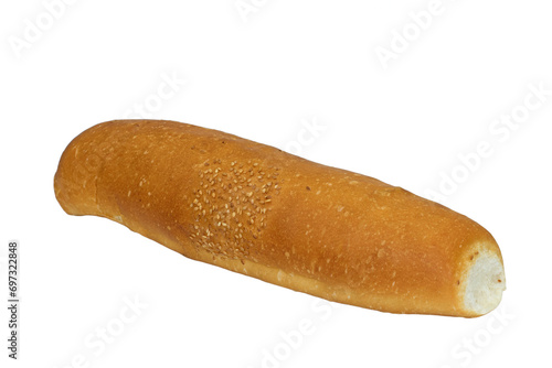 An unsliced French bread with milk and  stuffed with sesame seeds photo