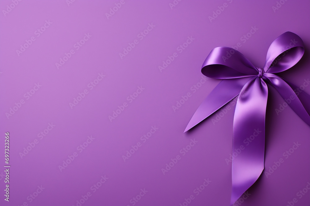 Φωτογραφία purple ribbon  symbolizes support and awareness for many types of cancer, including pancreatic cancer, testicular cancer, and others