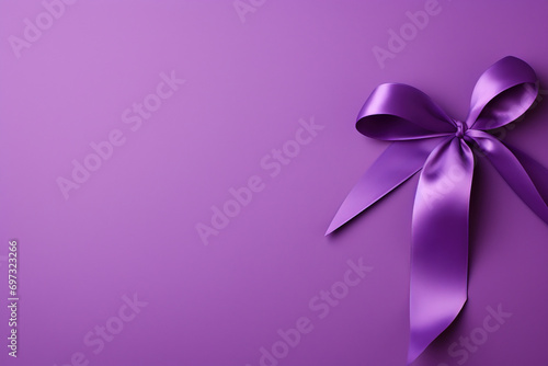 purple ribbon  symbolizes support and awareness for many types of cancer, including pancreatic cancer, testicular cancer, and others. photo