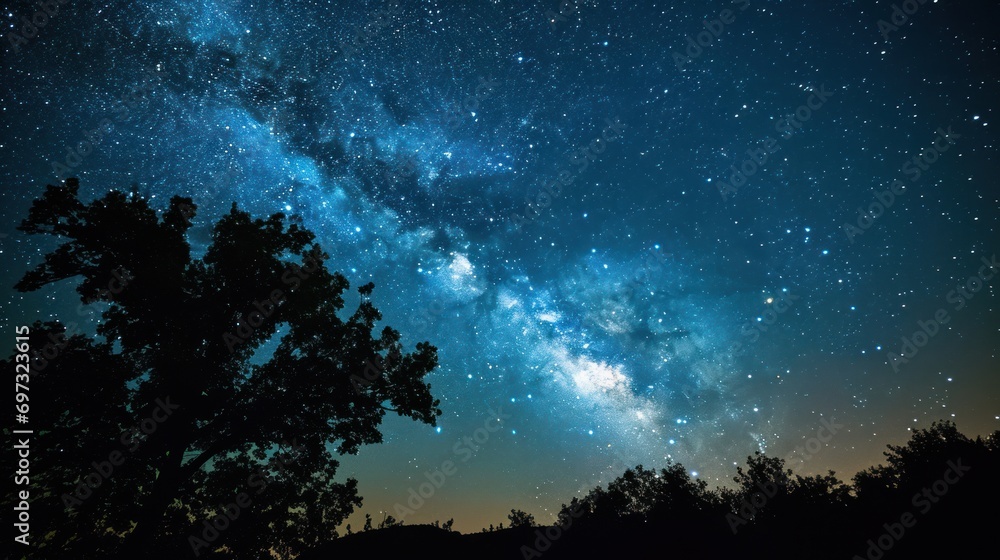 Night sky with a beautiful display of the Milky Way. Night sky with a beautiful display of the Milky Way.