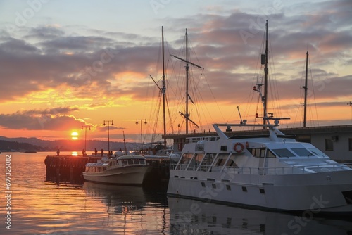 Photography Sunset in the port of Oslo, the capitol of Norway