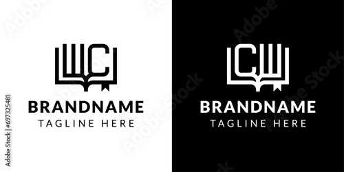 Letter CW and WC Book Logo, suitable for business related to book with CW or WC initials