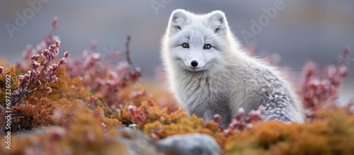 Autumn in Spitsbergen hosts arctic foxes. photo