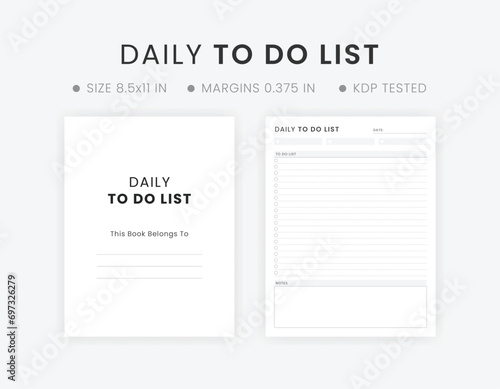 Editable Printable Daily To Do List Planner Notebook Template