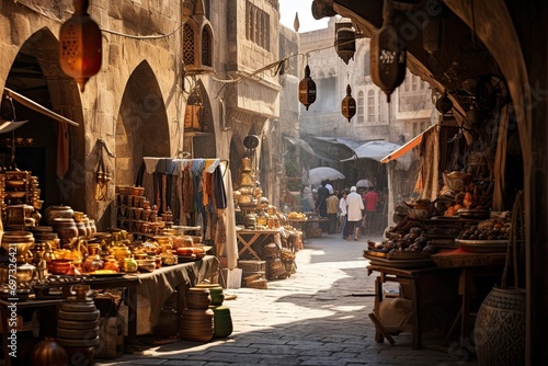 view of a street in Fes circa September 2014 in Fes, AI Generated