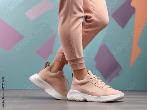woman wear pink sneaker 